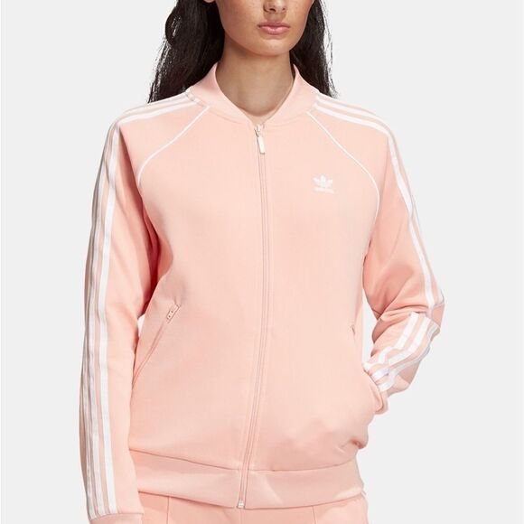 ADIDAS PEACH ORIGINAL TRACK JACKET WITH POCKETS - Picture 1 of 8